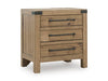 Ashley Furniture Ridgester nightstand with a dark wood finish, featuring a single drawer and open shelf for bedroom storage.
