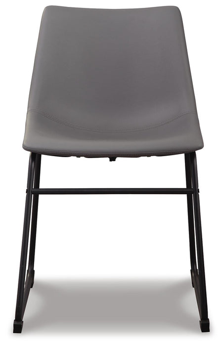 Ashley Furniture Centiar dining chair with upholstered seat and wooden legs, shown from a head-on view.