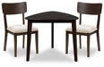 Ashley Furniture Mallenette dining room set with a table and matching chairs in a modern, stylish dining area.