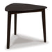 Ashley Furniture Mallenette dining room set with a rectangular table and six upholstered chairs, view from an angle.
