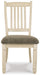 Ashley Furniture Bolanburg dining room set with a table and matching chairs in a modern kitchen setting.