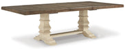 Ashley Furniture Bolanburg dining room set featuring a table and matching chairs, shown from an angled side view in the image.
