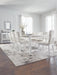 Ashley Furniture Chalanna Dining Package with a modern dining room set featuring a wooden table and matching chairs.