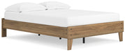 Ashley Furniture Deanlow Bed with stylish wooden frame and angled design, shown from a side angle in the image.