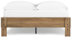Ashley Furniture Deanlow Bed with upholstered headboard and wooden frame, showcasing a stylish bedroom centerpiece.