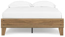Ashley Furniture Deanlow Bed with a sleek headboard design, showcasing modern style and dark wood finish.