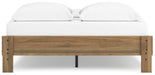 Ashley Furniture Deanlow Bed with a dark wood finish and modern design, shown in a well-lit bedroom setting.