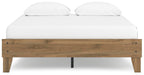 Ashley Furniture Deanlow Bed with a dark wood finish and a tall headboard featuring clean, modern lines.