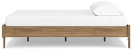 Ashley Furniture Deanlow Bed with a modern wooden frame and sleek design, shown from the side view.