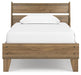 Ashley Furniture Deanlow Bed with a stylish headboard, showcasing a modern bedroom design with neutral-toned bedding.