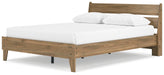 Ashley Furniture Deanlow Bed in a stylish wooden frame, shown from an angled view with a modern design and neutral finish.