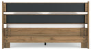 Ashley Furniture Deanlow Bed with a sturdy wooden frame and a dark finish, shown from the back view.