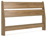Ashley Furniture Deanlow Bed with wooden frame and side panels, shown from an angled view.