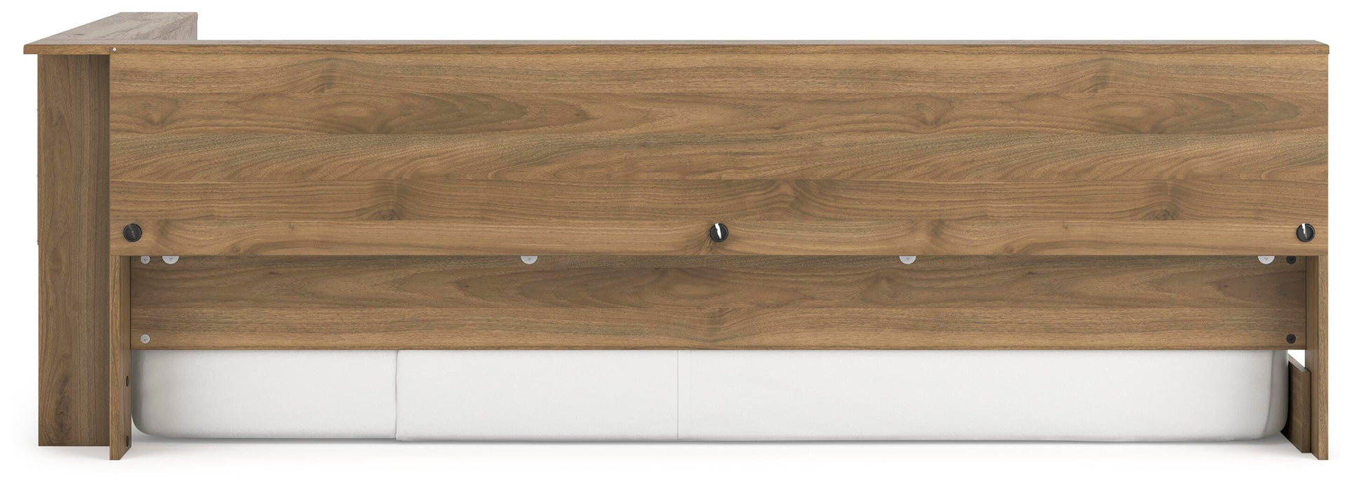 Ashley Furniture Deanlow Bed with a sleek wooden frame and side view showing modern design and sturdy construction.