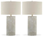 Ashley Furniture Bradard Lamp Set featuring two stylish table lamps with fabric shades and modern bases.