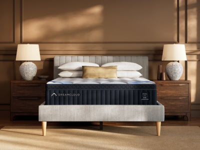 DreamCloud Hybrid Premier 4.0 mattress with plush, quilted top and supportive layers, shown head-on in the image.