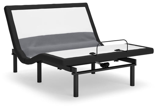 Ashley Furniture adjustable base with lumbar support, audio features, and fully adjustable head and foot positions.