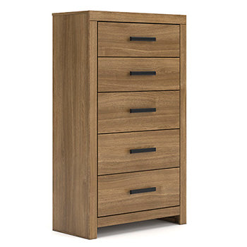 Ashley Furniture Broachmyn chest of drawers, wooden storage chest with multiple drawers and a rustic finish.