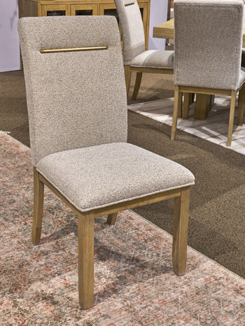 Ashley Furniture Lasinger Dining Chair with upholstered seat and wooden legs, modern design for dining room decor.