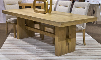 Ashley Furniture Lasinger Dining Extension Table showing a sturdy wooden surface with a polished finish and extended length for family gatherings.