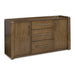 Ashley Furniture Marxmore dining server with closed doors, showcasing wood finish and elegant storage compartments.