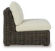 Ashley Furniture Kimora outdoor sectional with cushioned seats and stylish design, perfect for patio or garden seating.