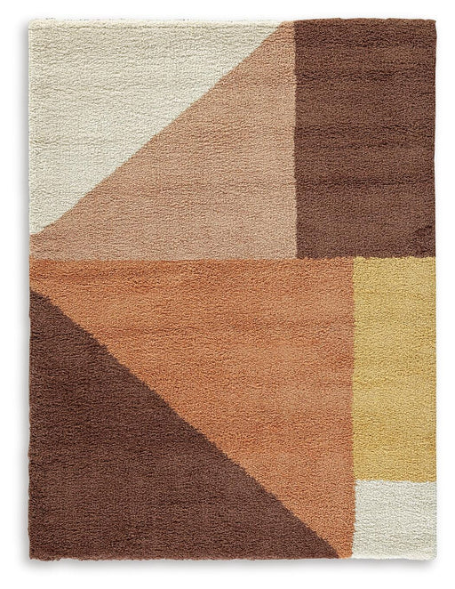 Ashley Furniture Gailmore Rug with intricate woven pattern in neutral tones, perfect for living room or bedroom decor.