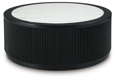 Grayman coffee cocktail table by Ashley Furniture with a sleek gray finish, featuring a modern design and sturdy wooden construction.