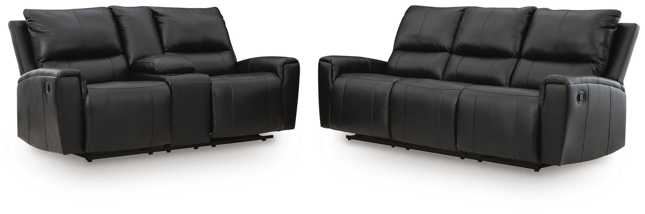 Ashley Furniture Glossmore reclining living room set with sofa and loveseat, featuring plush cushions and modern design.
