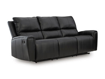 Ashley Furniture Glossmore reclining living room set with a sofa and chaise, shown from an angled view.