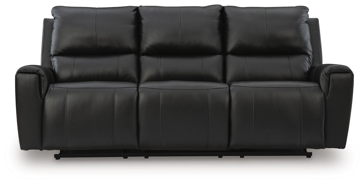 Ashley Furniture Glossmore reclining living room set with sofa and recliner, featuring plush cushions and modern design.