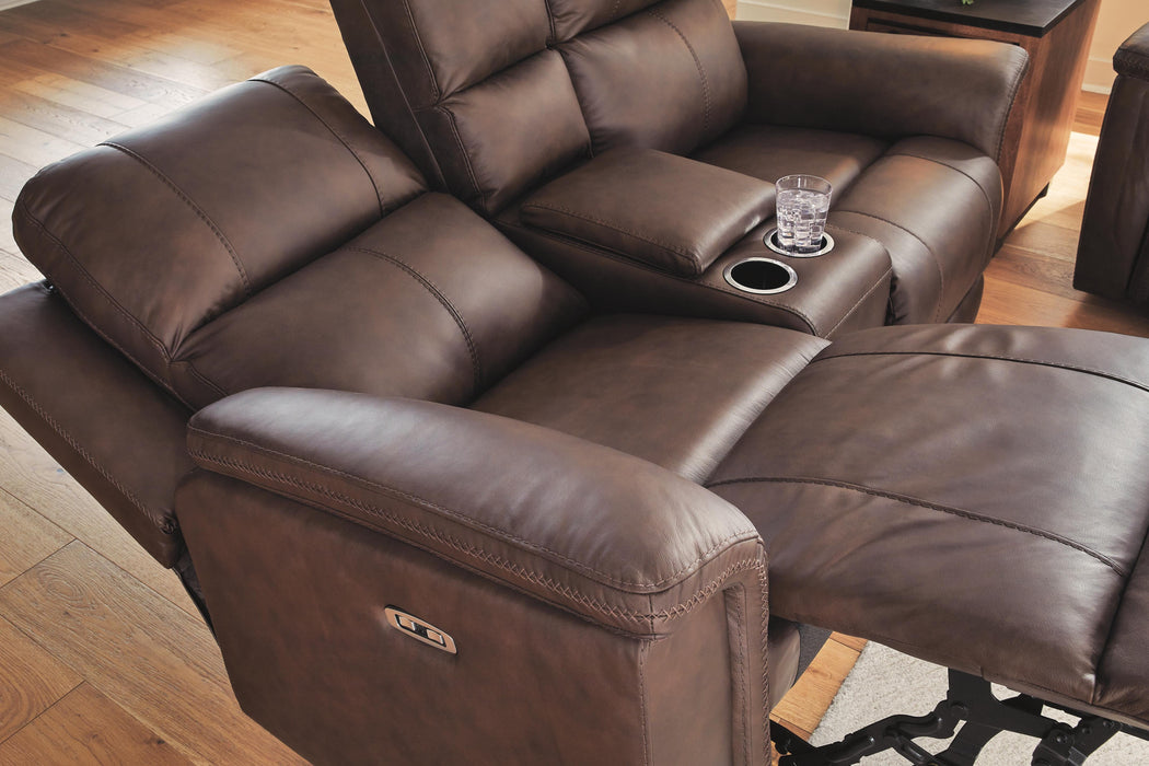Ashley Furniture Bleckley reclining living room set with a sofa and loveseat in a modern fabric, featuring plush cushions and reclining features.