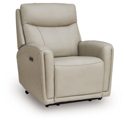 Ashley Furniture Pincara Power AutoGlide Recliner in closed position, featuring plush upholstery and sleek design.
