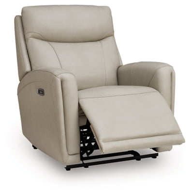 Ashley Furniture Pincara Power AutoGlide recliner, shown in open position with plush upholstery and sleek design.