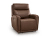 Ashley Furniture Pincara Power AutoGlide Recliner in dark upholstery, shown from an angled view with the footrest extended and reclined.