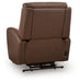 Ashley Furniture Pincara Power AutoGlide Recliner with plush upholstery and padded armrests, shown from the back.