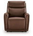 Ashley Furniture Pincara Power AutoGlide Recliner with plush upholstery and adjustable headrest, shown in a head-on view.