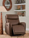 Ashley Furniture Pincara Power AutoGlide Recliner in open position with plush upholstery and built-in reclining mechanism.