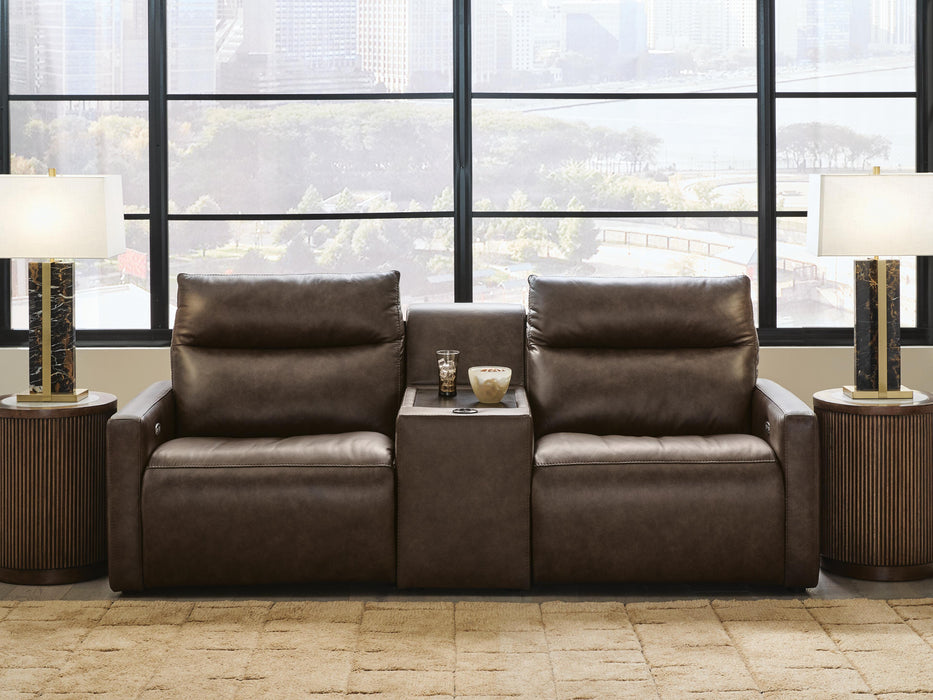 ModZ Power Reclining Sectional Loveseat with Audio Console